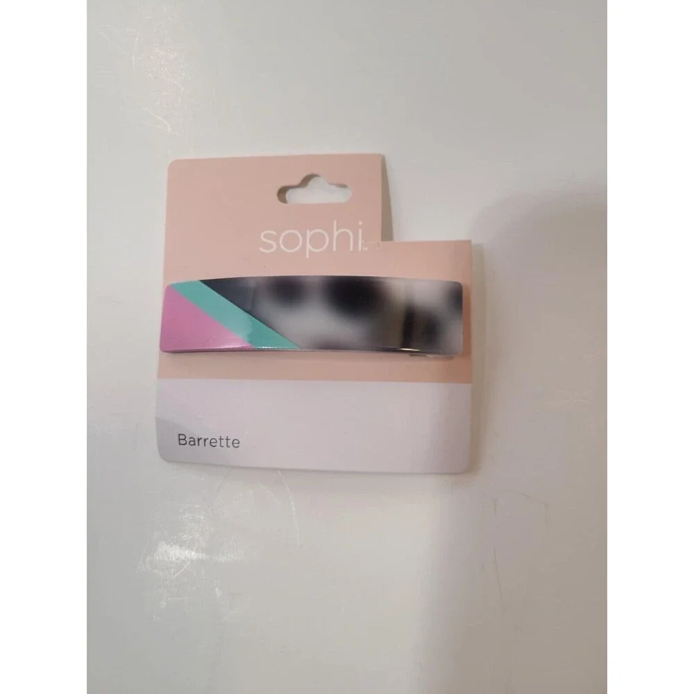 Sophi Large Barrette Multicolor Shadow Black White Teal Pink NEW